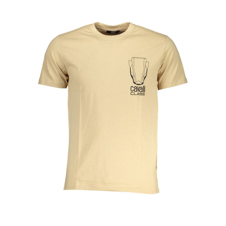 Cavalli Class Beige Cotton Men T-shirt