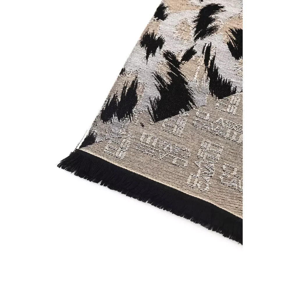 Cavalli Class Beige Wool Men Scarf