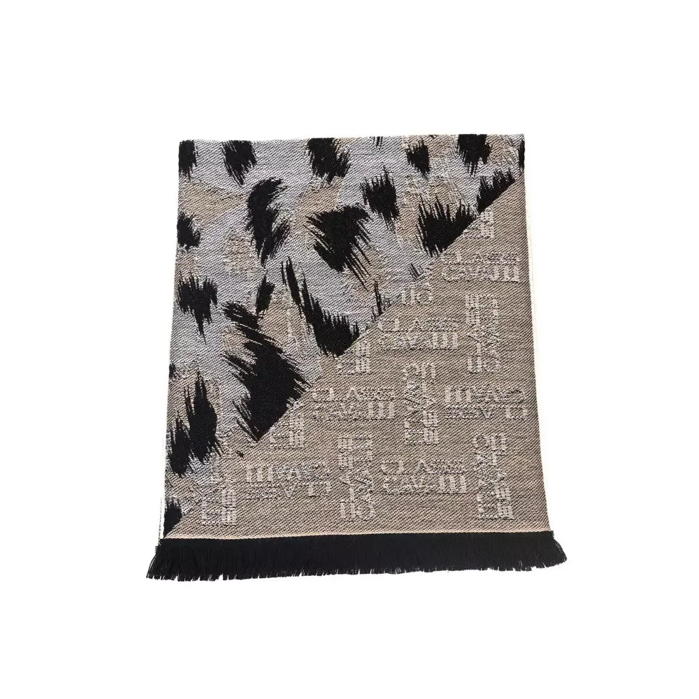 Cavalli Class Beige Wool Men Scarf