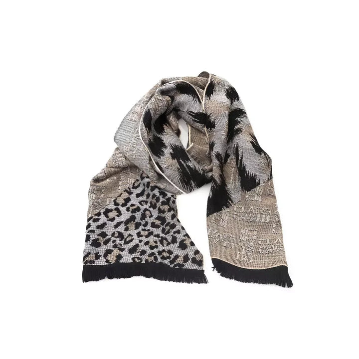 Cavalli Class Beige Wool Men Scarf