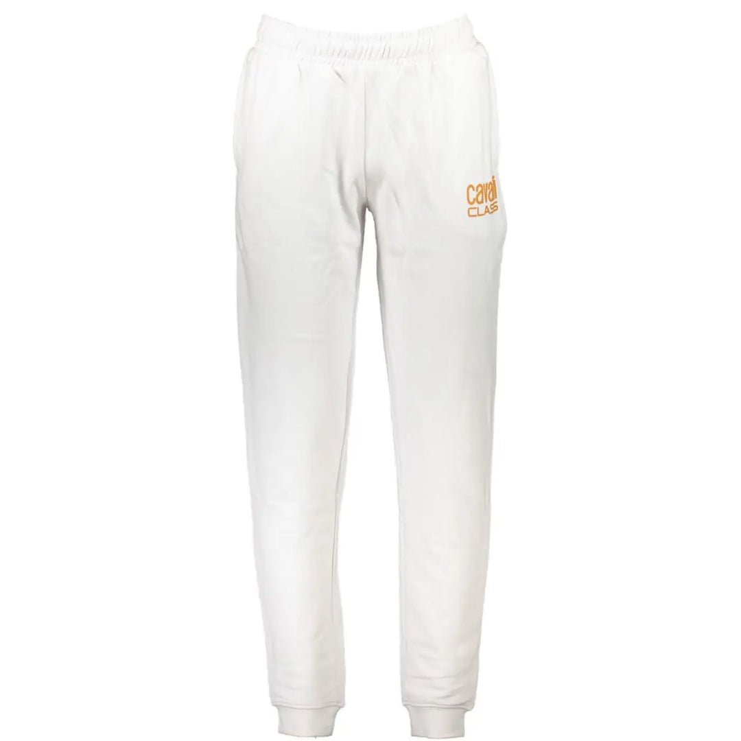 Cavalli Class Bianco Cotton Men Hoodie