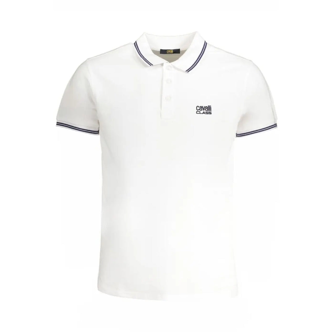 Cavalli Class Bianco Cotton Men Polo