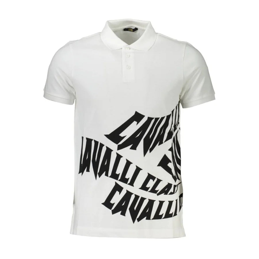 Cavalli Class Bianco Cotton Men Polo