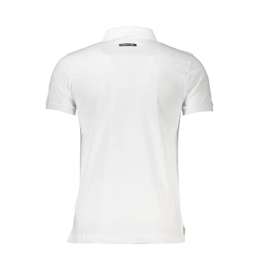 Cavalli Class Bianco Cotton Men Polo Shirt