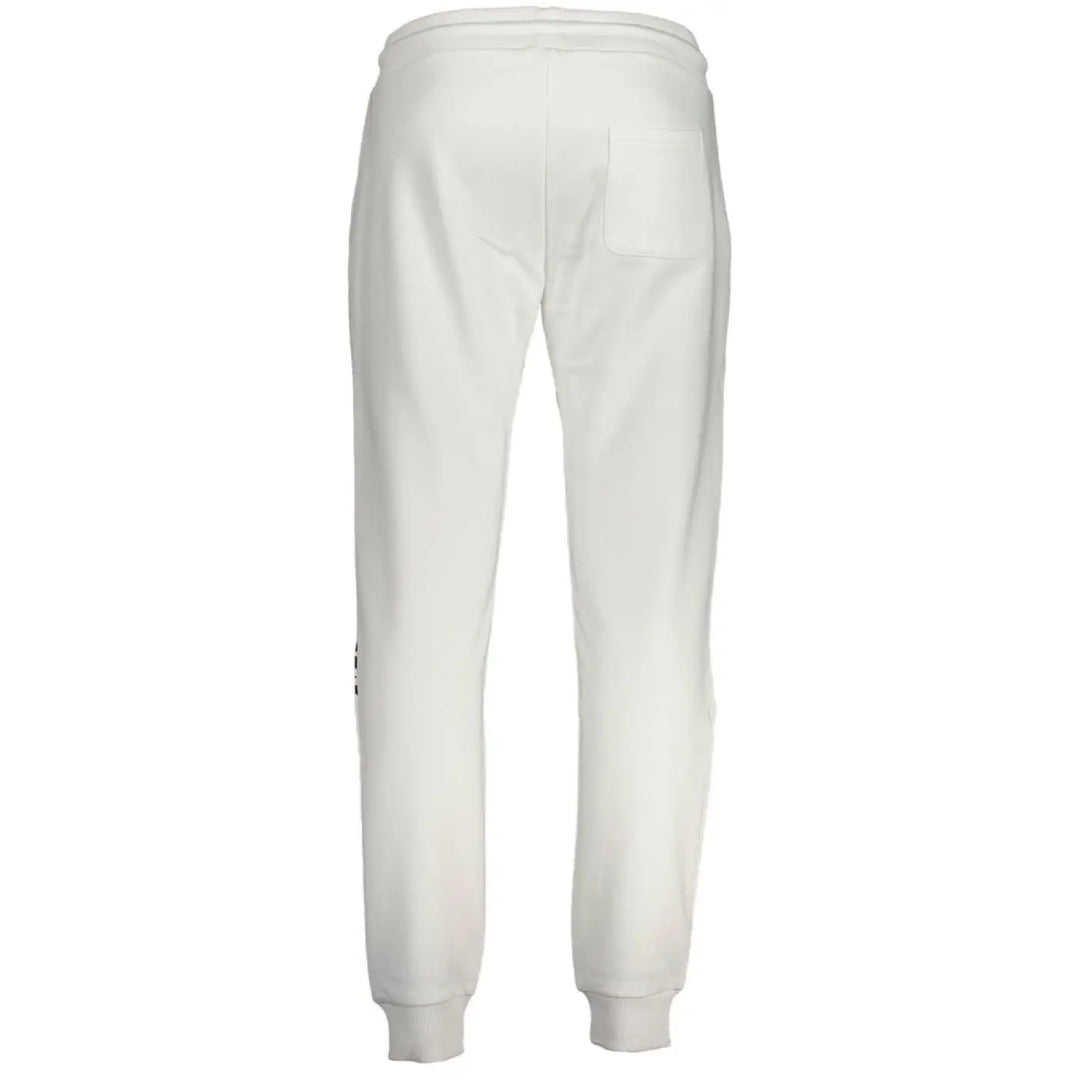 Cavalli Class Bianco Cotton Men Sport Pant