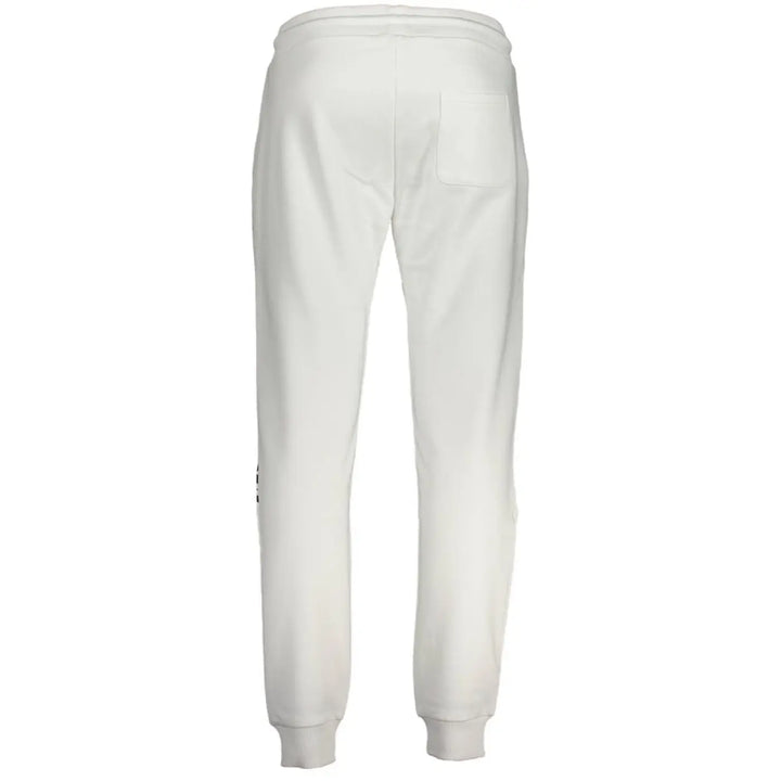 Cavalli Class Bianco Cotton Men Sport Pant