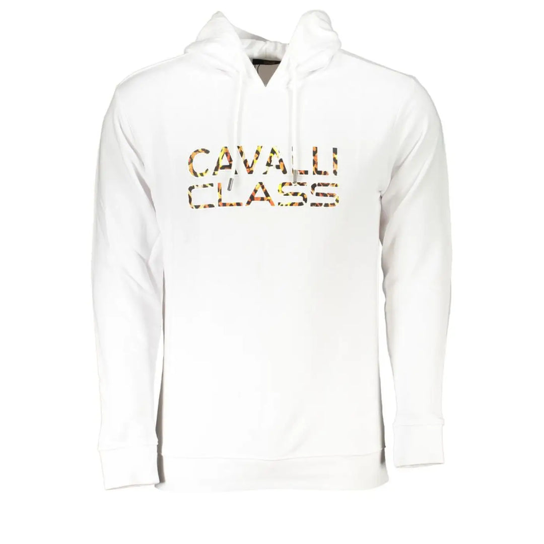 Cavalli Class Bianco Cotton Men Sweatshirt