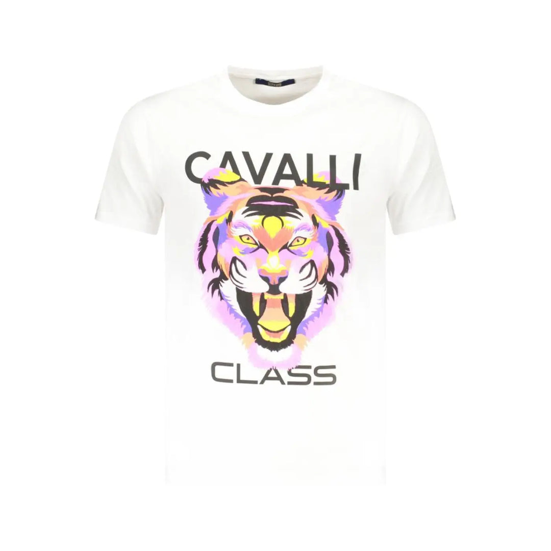 Cavalli Class Bianco Cotton Men T-shirt