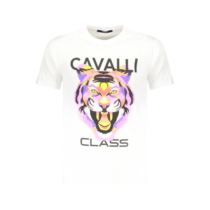 Cavalli Class Bianco Cotton Men T-shirt