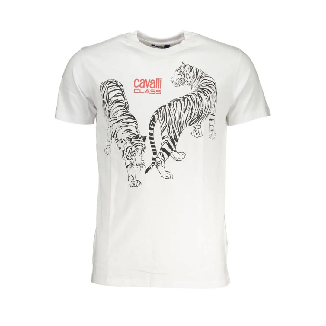 Cavalli Class Bianco Cotton Men T-shirt