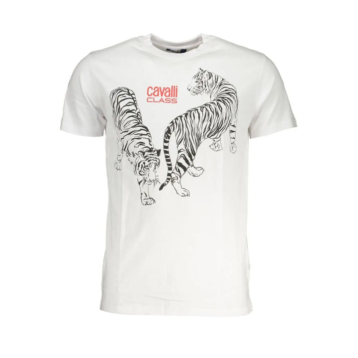 Cavalli Class Bianco Cotton Men T-shirt
