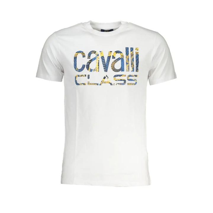 Cavalli Class Bianco Cotton Men T-Shirt