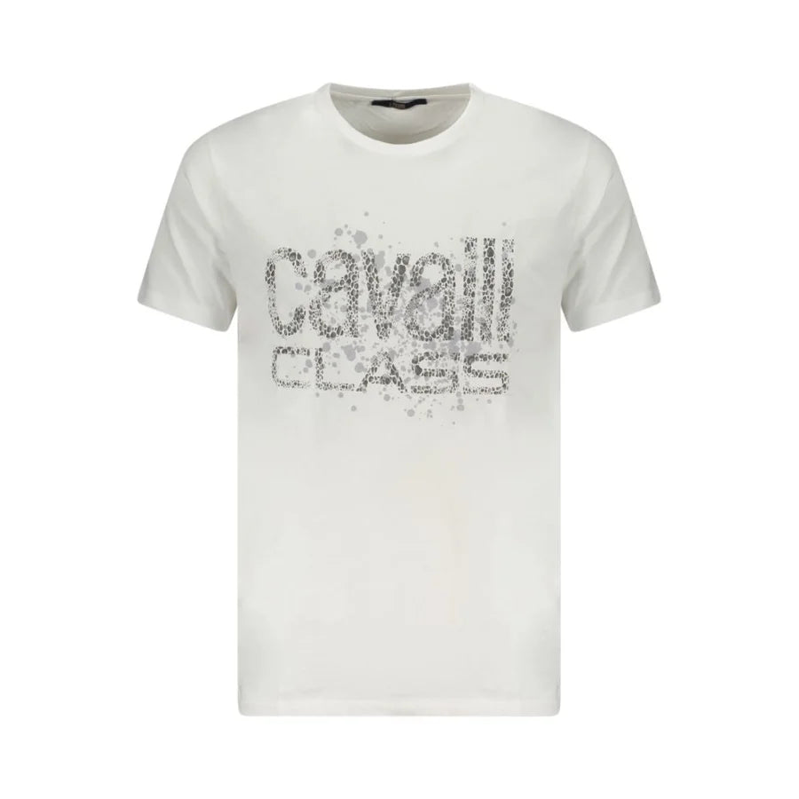 Cavalli Class Bianco Cotton Men T-Shirt