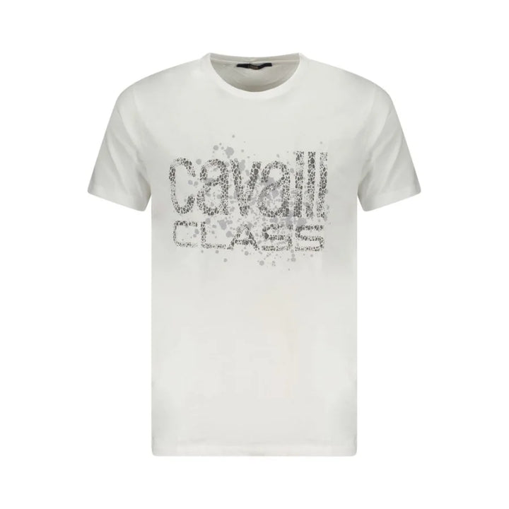 Cavalli Class Bianco Cotton Men T-Shirt