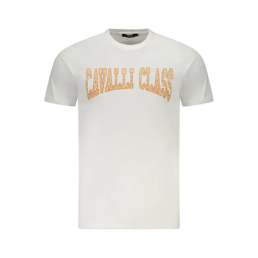 Cavalli Class Bianco Cotton Men T-Shirt