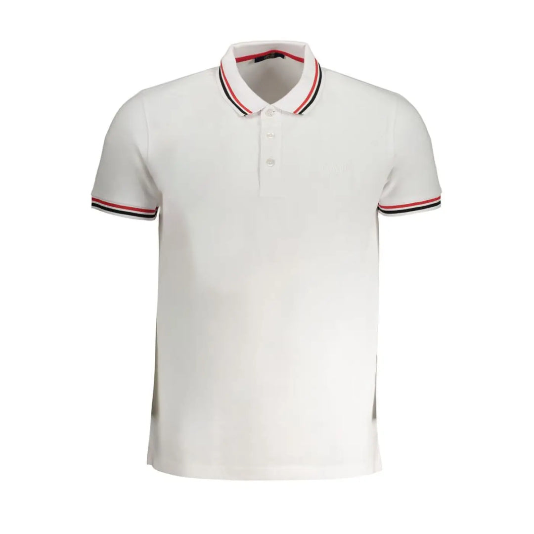Cavalli Class Bianco Cotton Men’s Polo Shirt