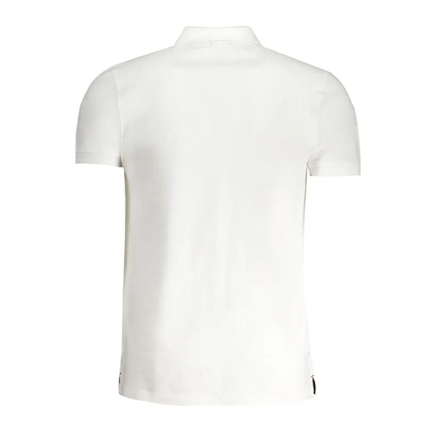 Cavalli Class ’Bianco Cotton Men’s Polo Shirt’