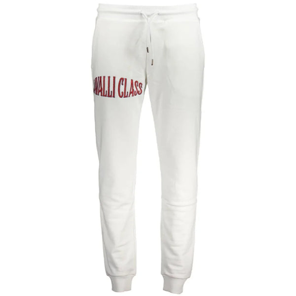 Cavalli Class Bianco Cotton Men’s Sweatpant