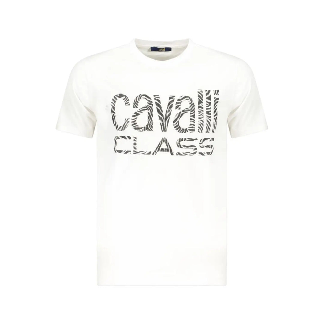 Cavalli Class Bianco Cotton Men’s T-shirt