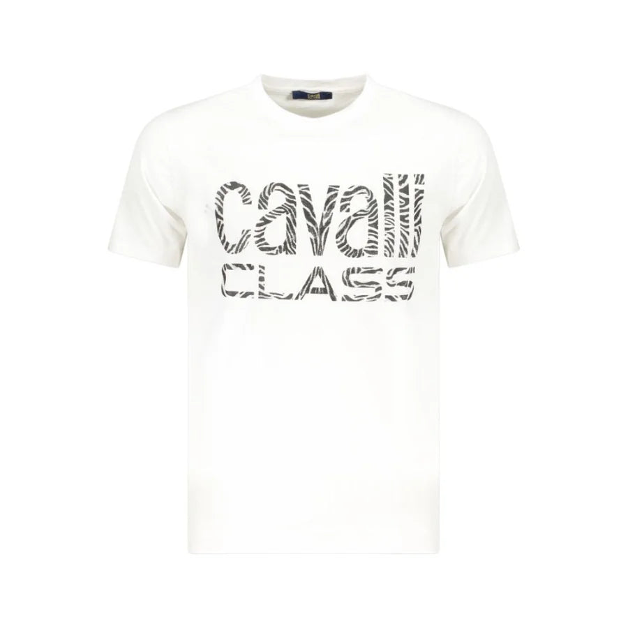 Cavalli Class Bianco Cotton Men’s T-Shirt