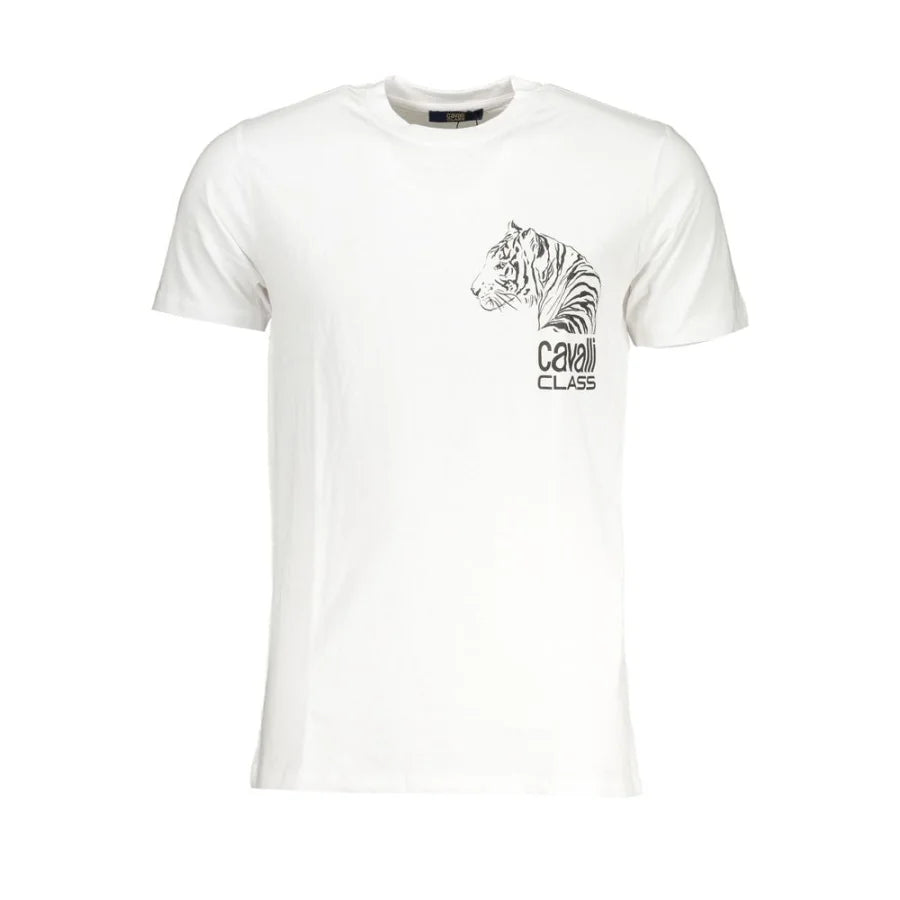 Cavalli Class Bianco Cotton Men’s T-Shirt