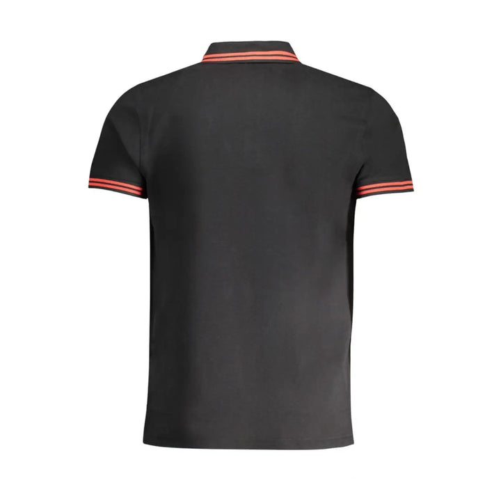 Cavalli Class Black Cotton Men Polo Shirt