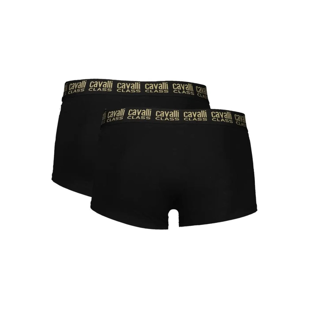 Cavalli Class Black Cotton Men’s Boxer Underwear Pair
