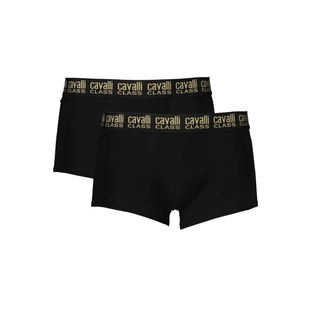 Cavalli Class Black Cotton Men’s Boxer Underwear Pair