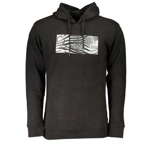 Cavalli Class Black Cotton Men’s Hooded Sweatshirt