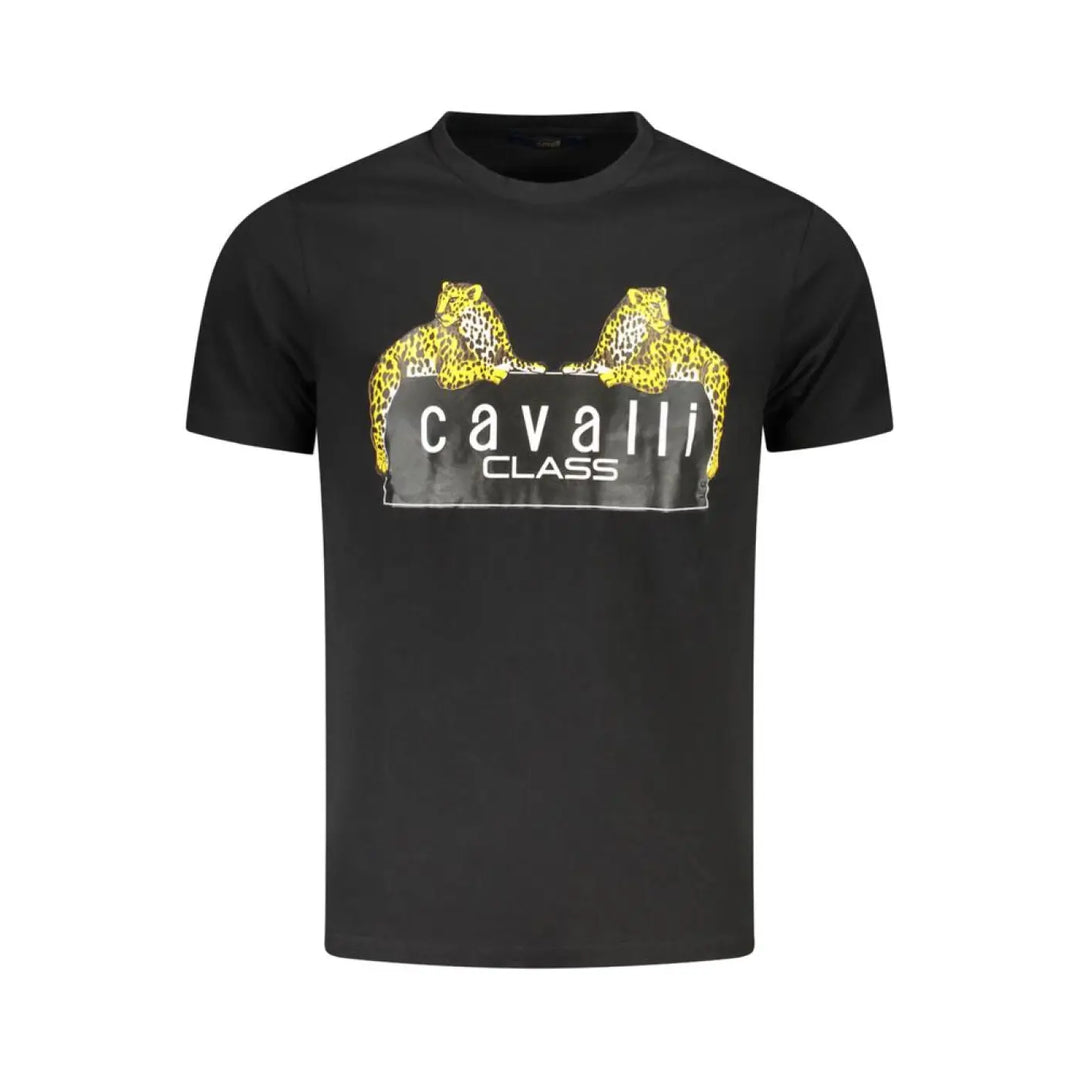 Cavalli Class Black Cotton Men’s T-shirt