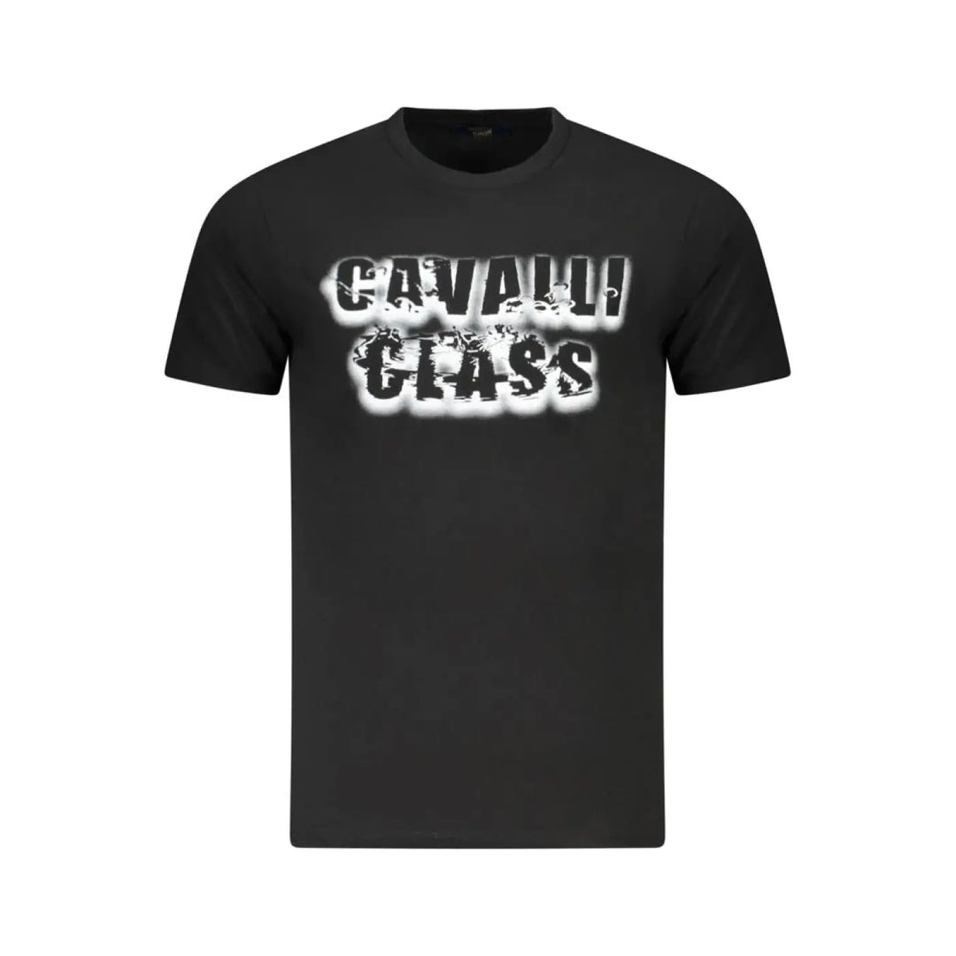 Cavalli Class Black Cotton Mens T-shirt