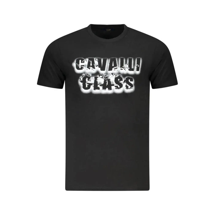 Cavalli Class Black Cotton Mens T-shirt