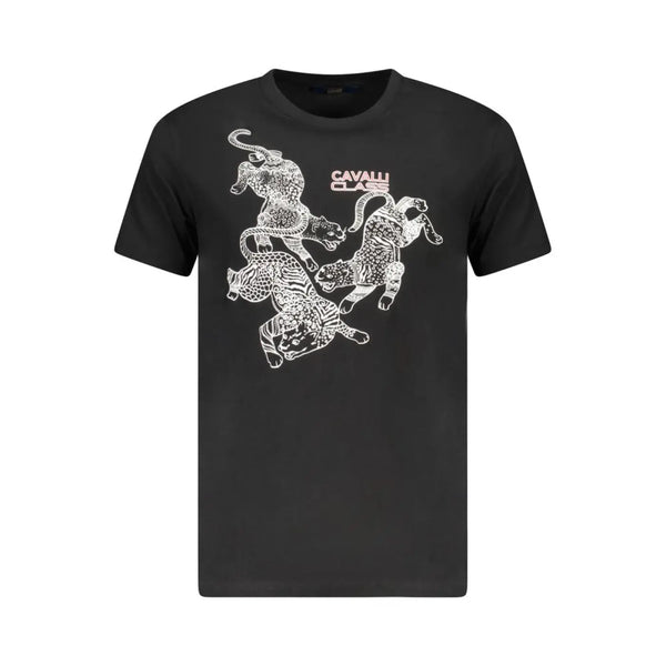 Cavalli Class Black Cotton Men’s T-Shirt