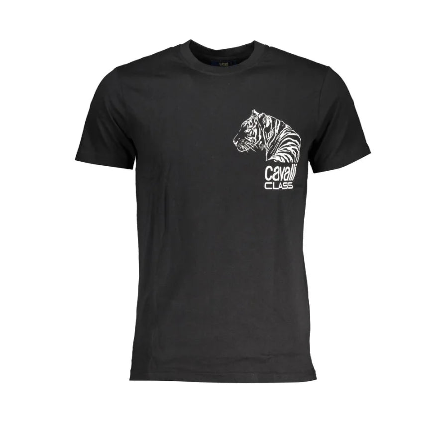 Cavalli Class Black Cotton Men’s T-Shirt