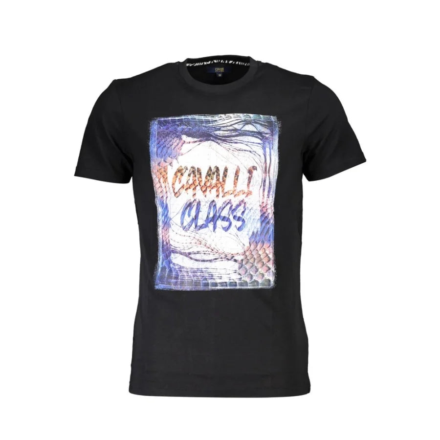 Cavalli Class Black Cotton Men’s T-Shirt