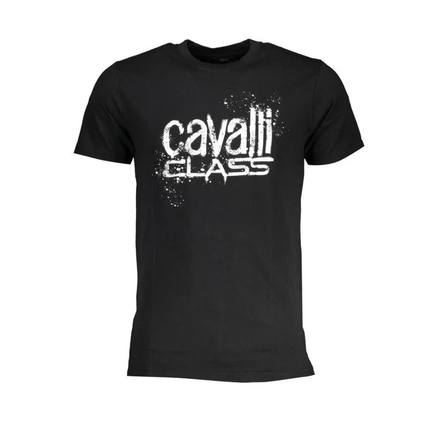 Cavalli Class Black Cotton Men’s T-Shirt