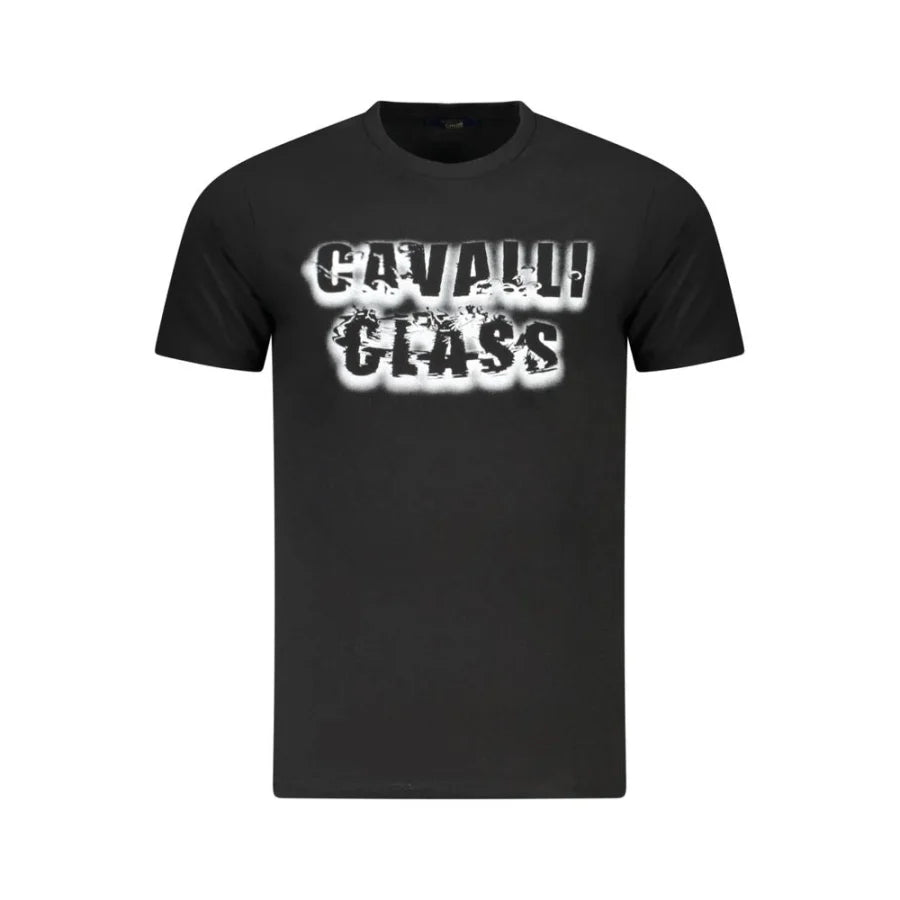 Cavalli Class Black Cotton Mens T-Shirt