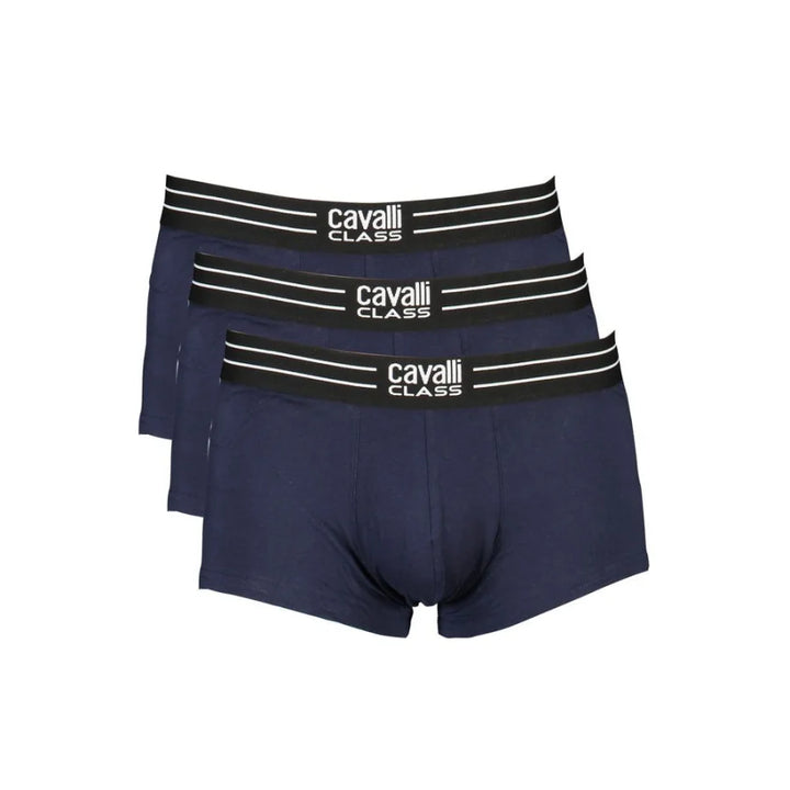 Cavalli Class Blu Cotton Men Boxer