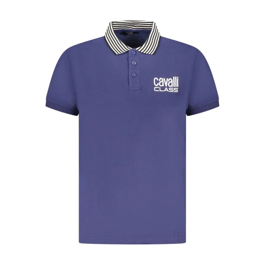 Cavalli Class Blu Cotton Men Polo