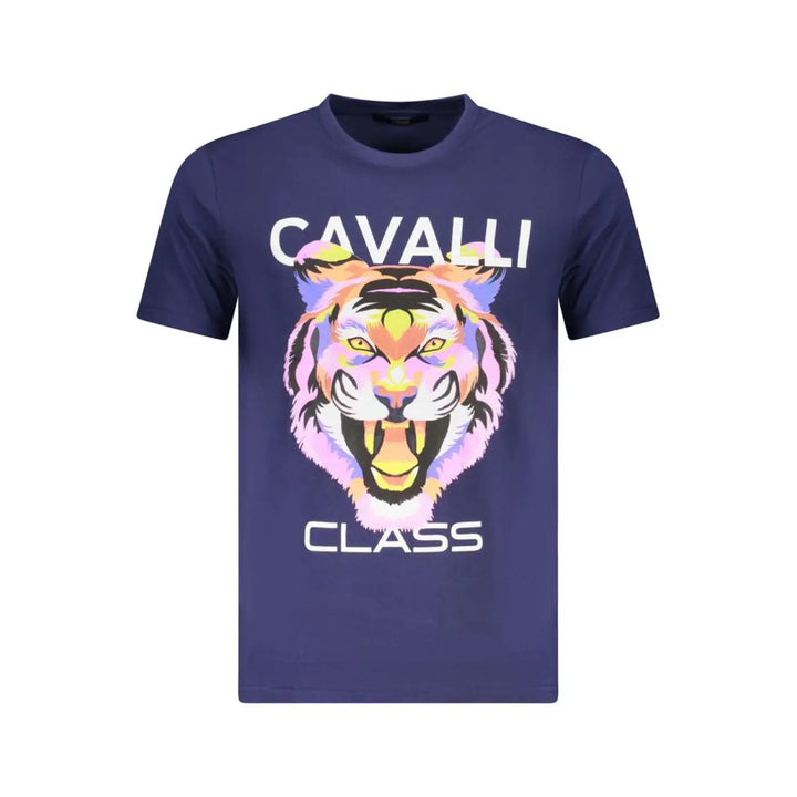 Cavalli Class Blu Cotton Men T-shirt