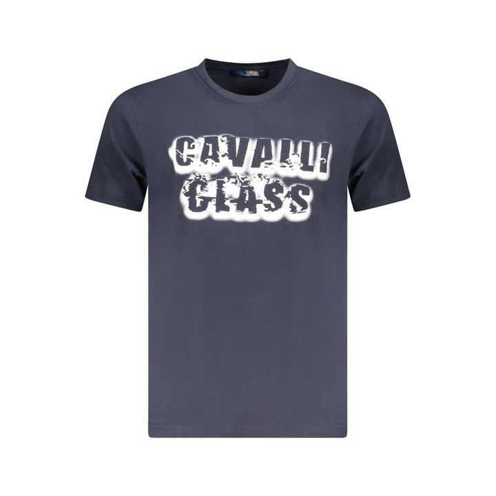 Cavalli Class Blu Cotton Men T-shirt