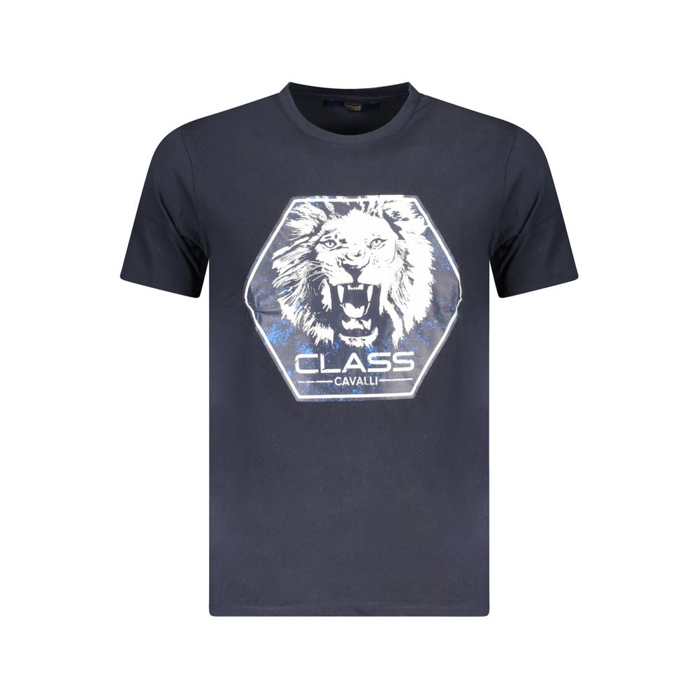 Cavalli Class Blu Cotton Men T-shirt