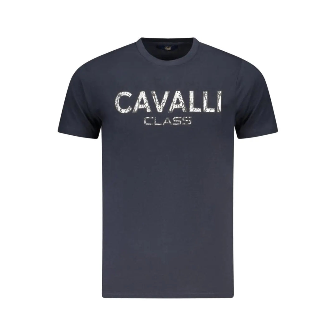Cavalli Class Blu Cotton Men T-shirt