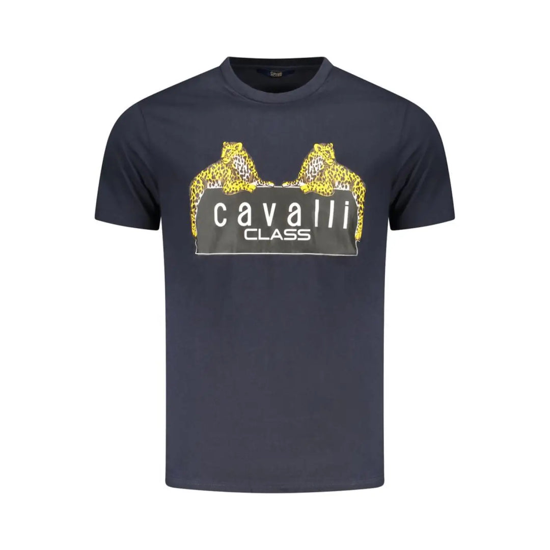 Cavalli Class Blu Cotton Men T-shirt