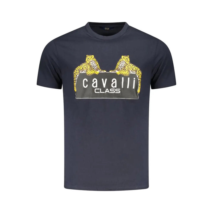 Cavalli Class Blu Cotton Men T-shirt