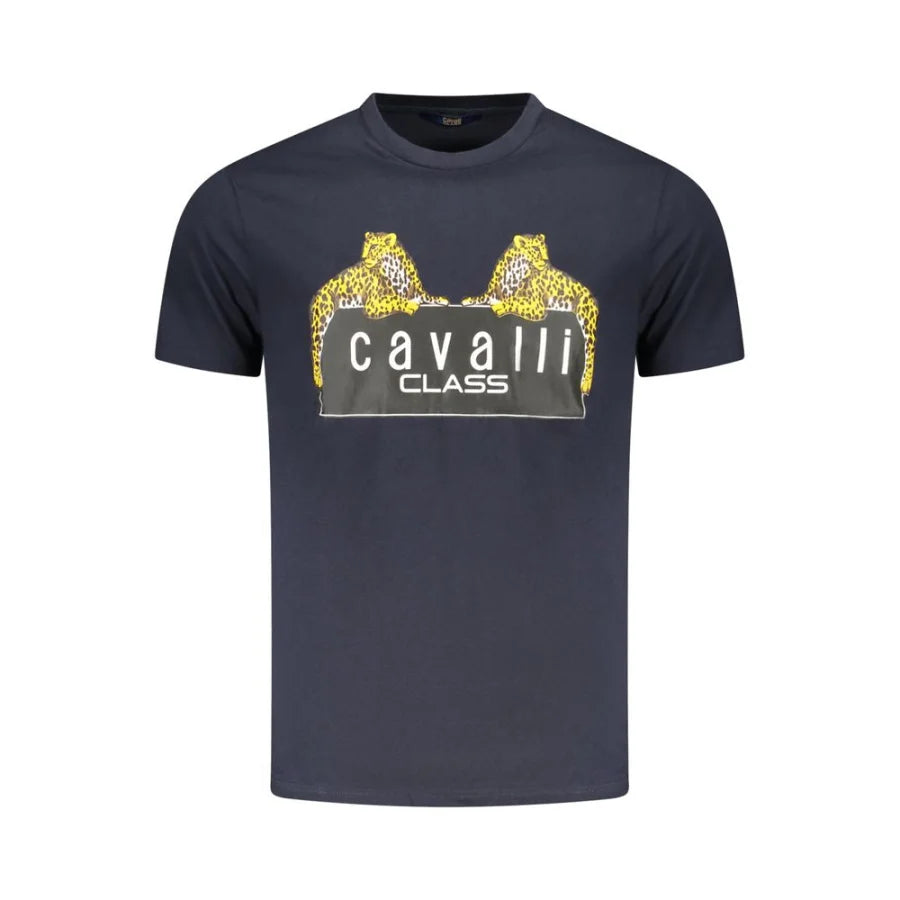 Cavalli Class Blu Cotton Men T-Shirt