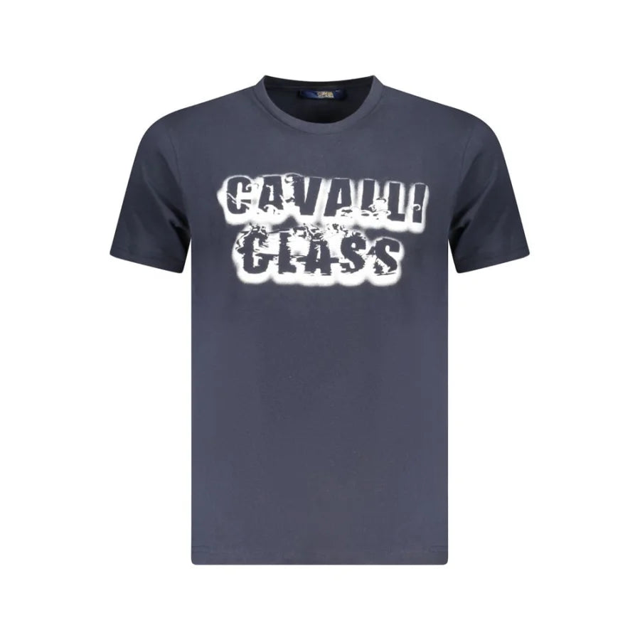 Cavalli Class Blu Cotton Men T-Shirt