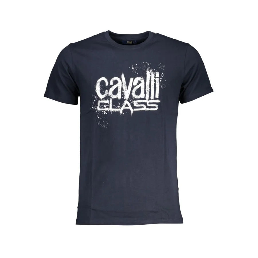 Cavalli Class Blu Cotton Men T-Shirt