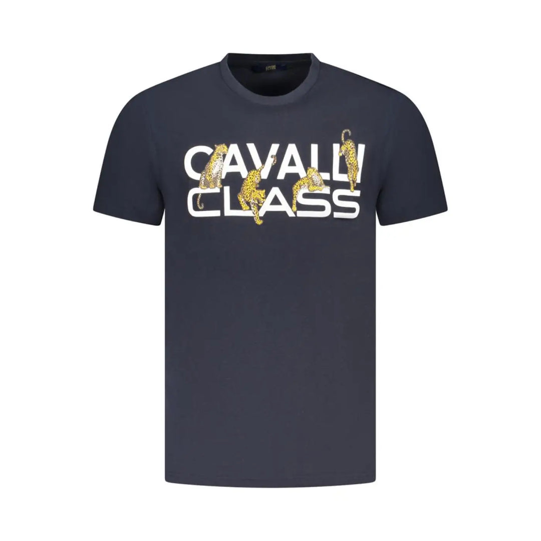 Cavalli Class Blue Cotton Men T-shirt