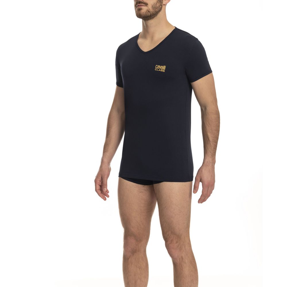 Cavalli Class Blue Cotton Men T-shirt